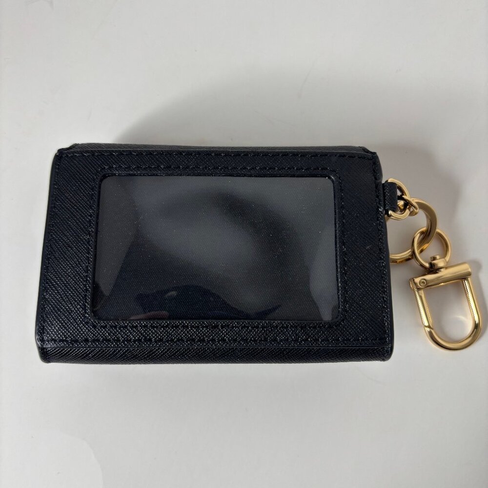 Tory Burch Emerson Flap Card Case Key Ring Coin Pouch Wallet Black . Saffiano l - Picture 5 of 6